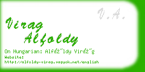 virag alfoldy business card