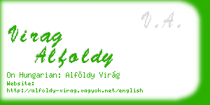 virag alfoldy business card